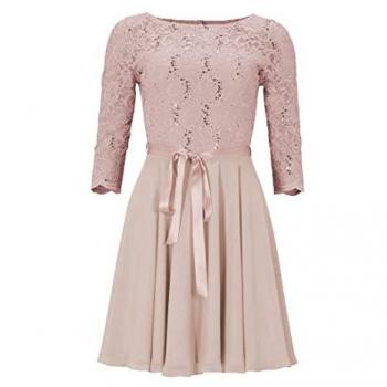 Swing Cocktailkleid 77761210 Rosa Regular Fit 44 Pailletten Spitzenlook Damen