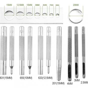 11/12pcs Metal Hole Punch and Snap Setter for Leathercraft