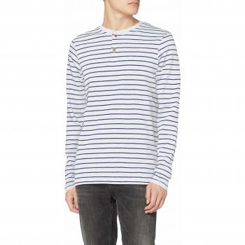 JACK & JONES Camisa Henley Jprmiles BLU de Manga Larga, Talla XX-Large, Blanco