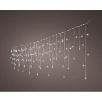 Luci di Natale: Tenda Cascata 256 LED, Bianco Freddo, 8 Funzioni