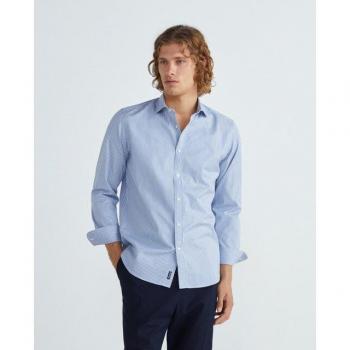 Camisa Façonnable Classic Fit de Sarga de Algodón y Tencel