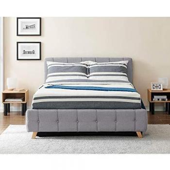 Lit de Jour en Bois Gris avec Fonction Canapé pour 2 Personnes