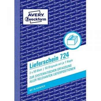 Avery Zweckform 724 Lieferschein, DIN A6, vorgelocht, 2 x 50 Blatt, weiß