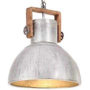 Lumière suspendue circulaire argenté 25 W, 40 cm, ampoule E27