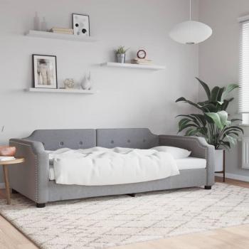 Lit de jour en tissu gris clair 100x200 cm