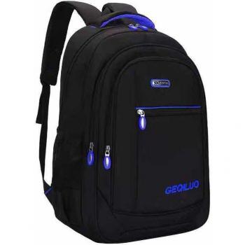 Teen School Backpack Waterproof Nylon Black 15.6 Inch Laptop Bag