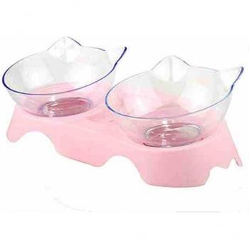 Ergonomic Double Pet Bowl for Cats and Dogs