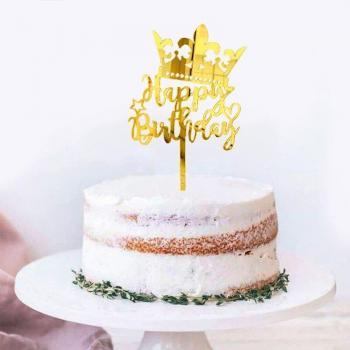 Rose Gold Crown Cake Insert for Celebrations