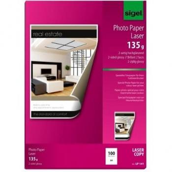Sigel LP141 Fotopapier (100 Blatt), A4 135g 2seitig glossy für Farb-Laser-Kopierer