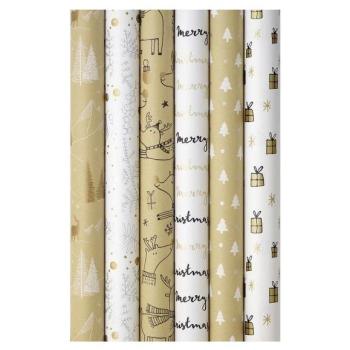 Weihnachts-Geschenkpapier 'Simply the Best' in Braun und Weiß