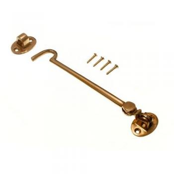 Polished Brass Cabin Hook and Eye 150MM 6 INCH with Screws