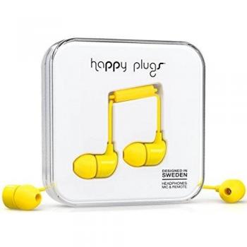 Happy Plugs Écouteurs avec Micro Jaune