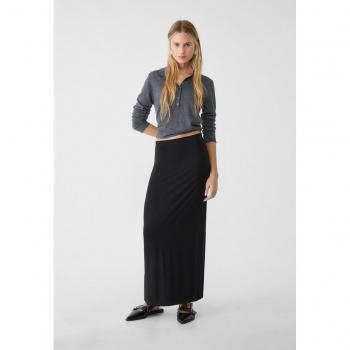 Stradivarius Gonna lunga a tubino nera taglia S