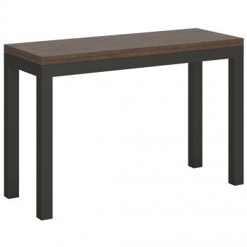 Table Extensible Portefeuille – Effet Bois Noyer 120×45/90 cm