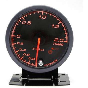 Compteur Turbo Orange-Blanc 60 mm – Double Barre