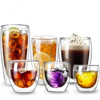 Taza de Vidrio Termo‑Protección Cafés y Bebidas
