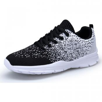 KOUDYEN Women's Sport Sneakers, Lightweight Gym Shoes, Athletic Trainer, Fit Size EU 36, Color Combination: Black & White