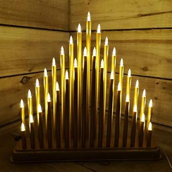 Golden 33‑LED Candlebridge – 34cm, Mains Power