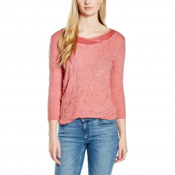 TOM TAILOR Damen T-Shirt Crinkle tee/602, Gr. XXXL, Rosa