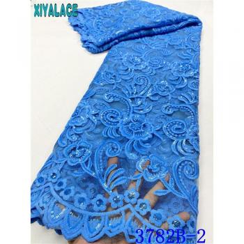 Encaje Africano con Lentejuelas y Bordado KS3782B – Precio Bajo