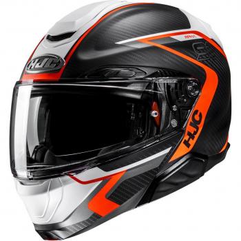 HJC RPHA 91 Carbon Lagos Casco Multicolore Nero-Arancione XS