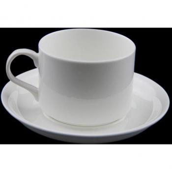 Juego de Té de Hueso con Borde Plateado y Plato