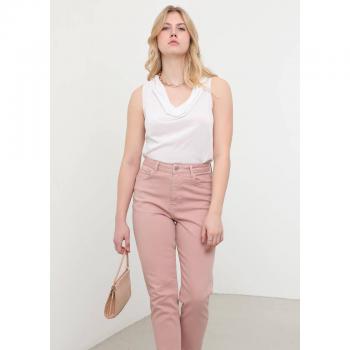 Blusa Sin Mangas de Punto Blanca