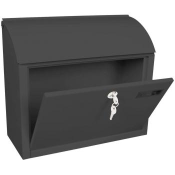 V-part Wandbrievenbus Denian, antraciet, 170 x 330 x 384 mm, staal