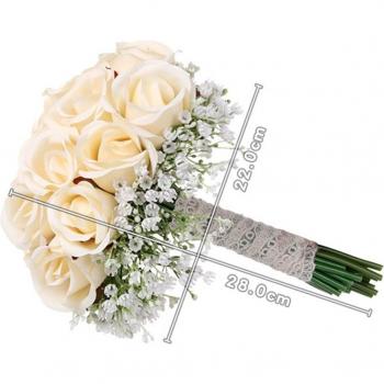 Bouquet de roses artificielles pour mariage avec dentelle