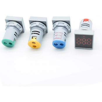 Display LED Cuadrado de 22mm para Indicador de Voltaje AC 20-500V Multicolor