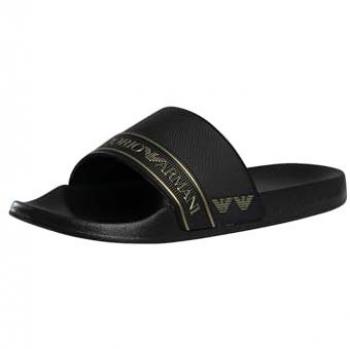 Marken‑Slider EA7 Emporio Armani: Schwarze Zehensandalen (Modell 7X000110-AF15128)