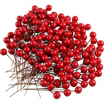 Fournitures de couronne : houx + 200 baies rouges
