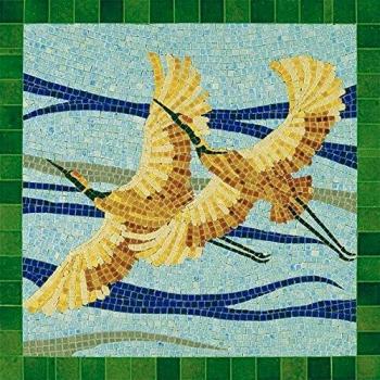Revêtement mural en céramique émaillée : oiseaux