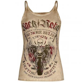 Beige Wash Rock Rebel – T-shirt à motif – XS–XXL – Femme