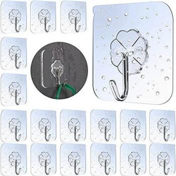 Clear Hook Kit: 30 Lamondre Transparent Wall Hangers