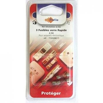 Ensemble de 3 Fusibles Verre 2.5A