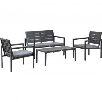 Conjunto de Muebles de Jardín 4 Piezas Outsunny con Cojines Desenfundables