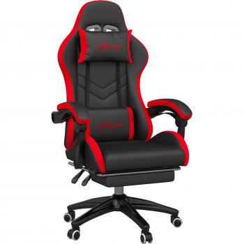 Chaise de Bureau Gaming Vinsetto Ajustable Noir/Rouge