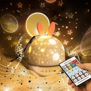 Cadeau Enfants Lampe Projection Ciel et Lapin