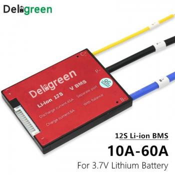 12S 60A 36V Lithium Ion BMS with Separate Balance Port