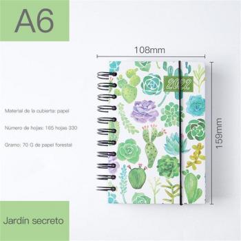 Cactus Pattern 365-Day A6 Coil Planner