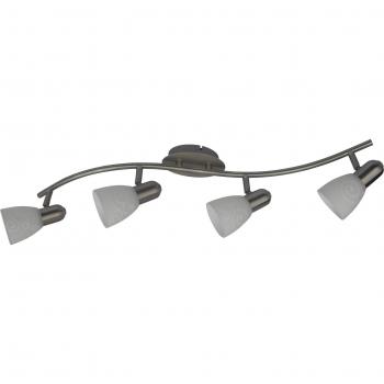 Lámpara de Spot Cuádruple E14 Cristal Cromo Satinado Metal IP20