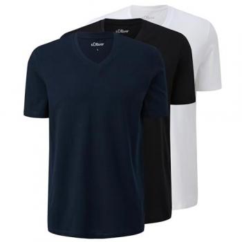 S.Oliver 3er-Pack T-Shirts mit V-Ausschnitt