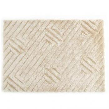 Panier de velours shaggy – Tapis 160 cm sur 230 cm, blanc cassé