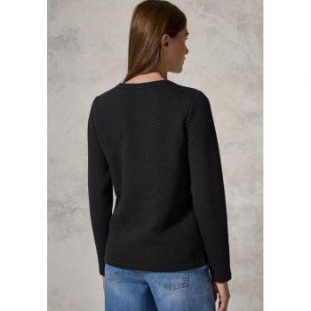 CECIL Damen Langarmshirt, Rundhals, Strukturmuster