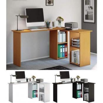 Bureau coin Lusias avec étagères