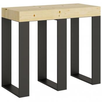 Mesa Pirina 40-290 cm de Abeto Claro y Metal Antracita