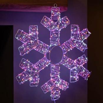 SparkleSnow 45cm 600-LED White Metal Hanging Flake