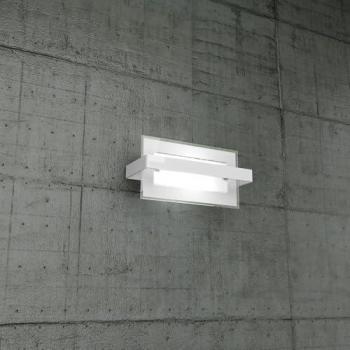 Applique Moderna Cross in Metallo e Vetro Bianco con 2 Luci E27