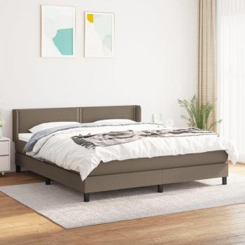 Sommier à lattes avec matelas Taupe 160x200 cm en tissu